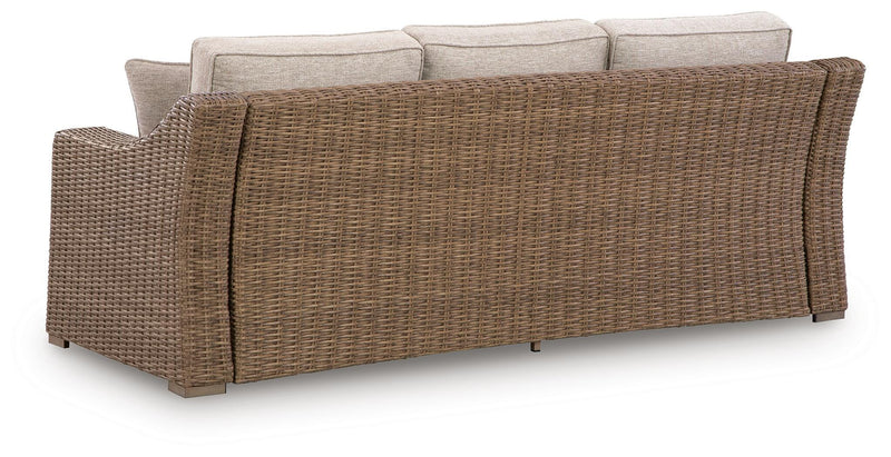 Laguna Heights Outdoor Sofa and 2 Chairs with Coffee Table in Beige - PKG024607