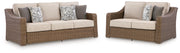 Laguna Heights Outdoor Sofa and Loveseat in Beige - PKG024604
