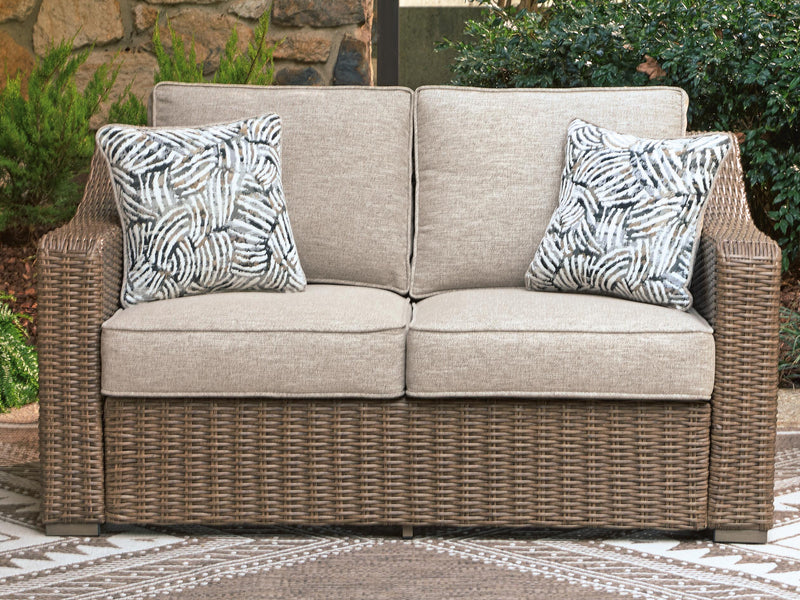Laguna Heights Outdoor Sofa and Loveseat in Beige - PKG024604