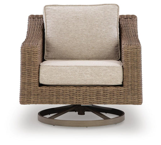 Laguna Heights Outdoor Sofa and Loveseat with Lounge Chair in Beige - PKG024610