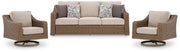 Laguna Heights Outdoor Sofa with 2 Lounge Chairs in Beige - PKG024606