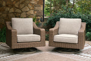 Laguna Heights Outdoor Sofa with 2 Lounge Chairs in Beige - PKG024606