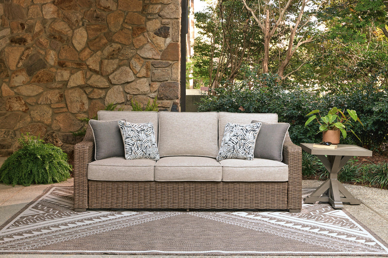 Laguna Heights Outdoor Sofa with 2 Lounge Chairs in Beige - PKG024606