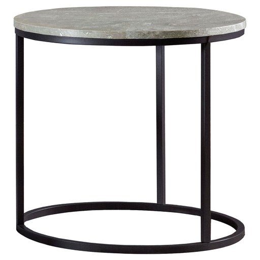Lainey Round Faux Marble Side End Table Grey - 736027