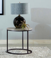 Lainey Round Faux Marble Side End Table Grey - 736027