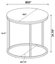 Lainey Round Faux Marble Side End Table Grey - 736027
