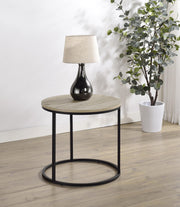 Lainey Round Occasional Side End Table Distressed Pine - 736047