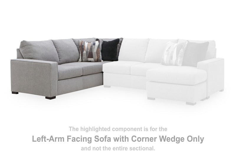 Lakepoint Nickel Left-Arm Facing Sofa with Corner Wedge - 6680448