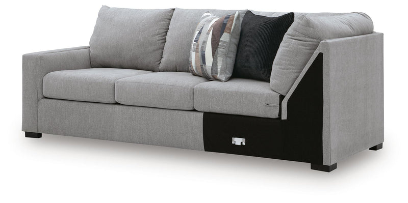 Lakepoint Nickel Left-Arm Facing Sofa with Corner Wedge - 6680448