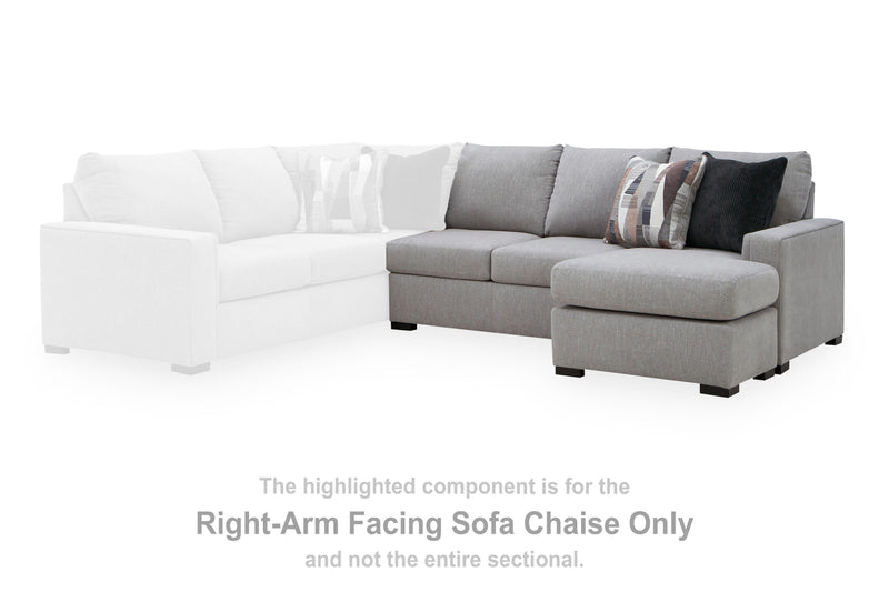 Lakepoint Nickel Right-Arm Facing Sofa Chaise - 6680403