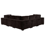 Lakeview 5-piece Upholstered Modular Sectional Chocolate - 551464-SETB