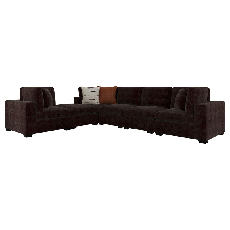 Lakeview 6-piece Upholstered Modular Sectional Chocolate - 551464-SET