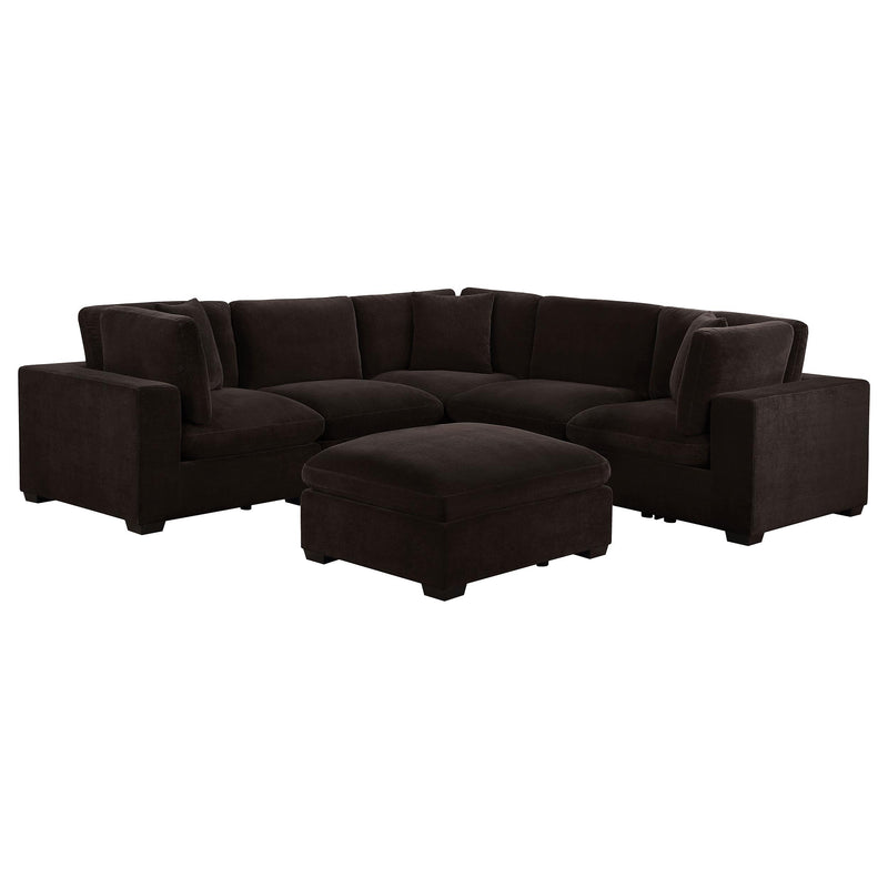 Lakeview 6-piece Upholstered Modular Sectional Chocolate - 551464-SET