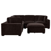 Lakeview 6-piece Upholstered Modular Sectional Chocolate - 551464-SETA