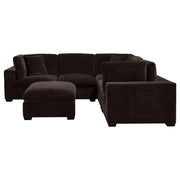 Lakeview 6-piece Upholstered Modular Sectional Chocolate - 551464-SETA