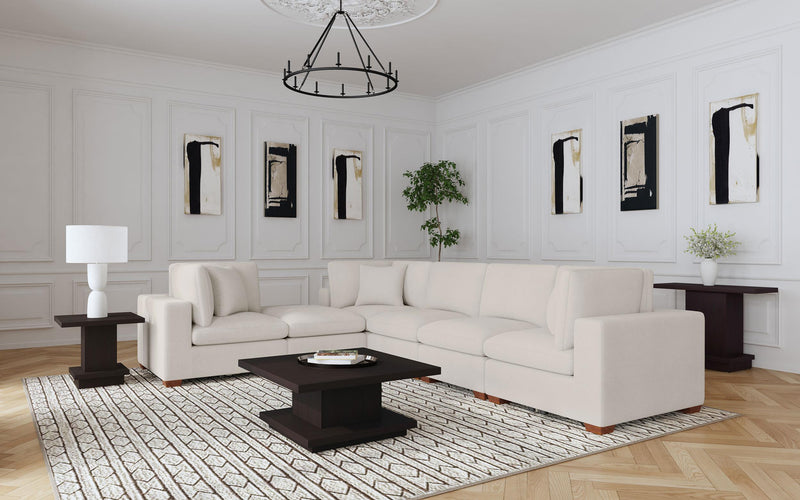 Lakeview Rectangular Upholstered Ottoman Ivory - 551463