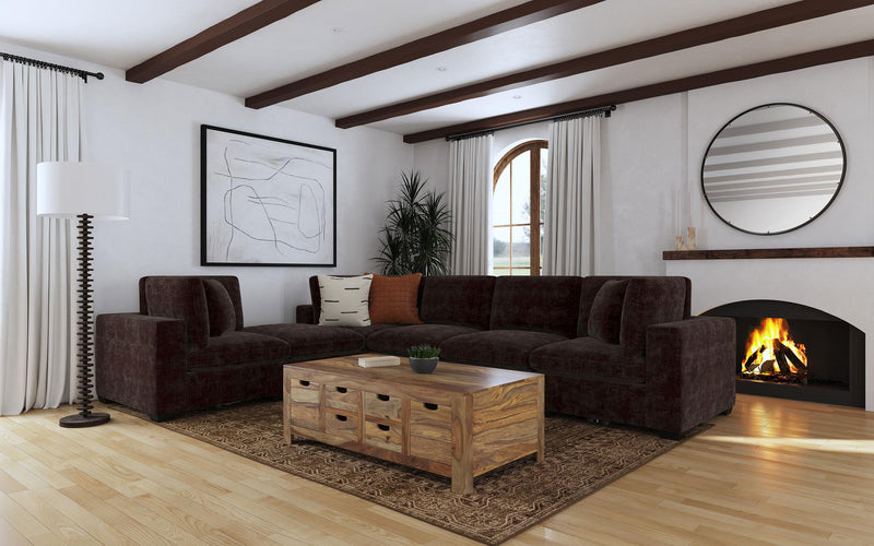 Lakeview Upholstered Armless Chair Dark Chocolate - 551464