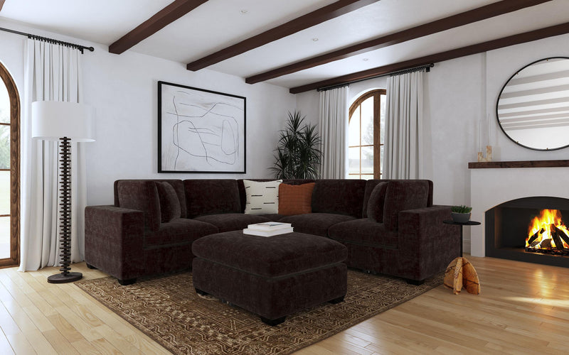 Lakeview Upholstered Corner Chair Dark Chocolate - 551465