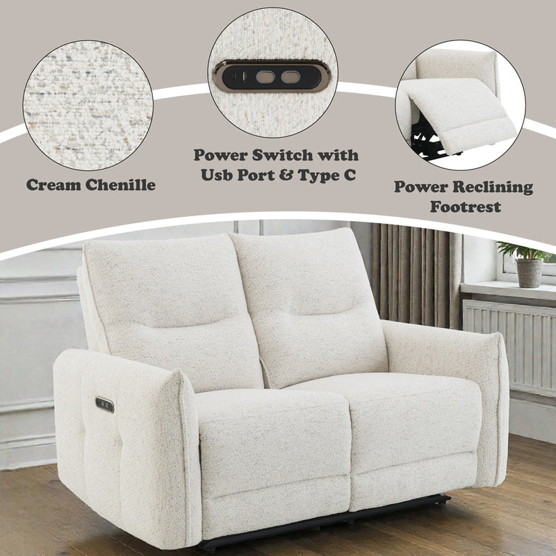 Lalisa Power Motion Loveseat w/USB Port - LV04781