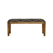 Lamont Fabric Upholstered Accent Bench Black and Natural - 910177