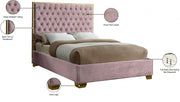 Lana Velvet Full Bed Pink - LanaPink-F
