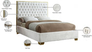 Lana Velvet King Bed White - Gate FurnitureKing Bed