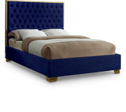 Lana Velvet Queen Bed Blue - Gate FurnitureQueen Bed