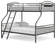 Lanceburg Gray Twin over Full Bunk Bed with Ladder - PCB400-56