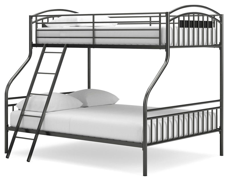 Lanceburg Gray Twin over Full Bunk Bed with Ladder - PCB400-56