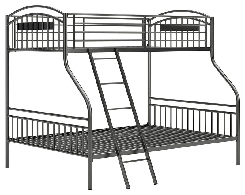 Lanceburg Gray Twin over Full Bunk Bed with Ladder - PCB400-56