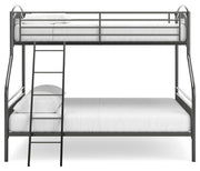 Lanceburg Gray Twin over Full Bunk Bed with Ladder - PCB400-56