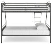 Lanceburg Gray Twin over Full Bunk Bed with Ladder - PCB400-56