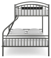 Lanceburg Gray Twin over Full Bunk Bed with Ladder - PCB400-56