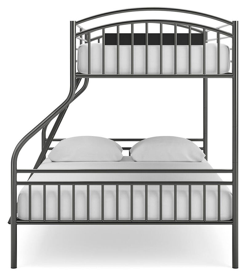 Lanceburg Gray Twin over Full Bunk Bed with Ladder - PCB400-56