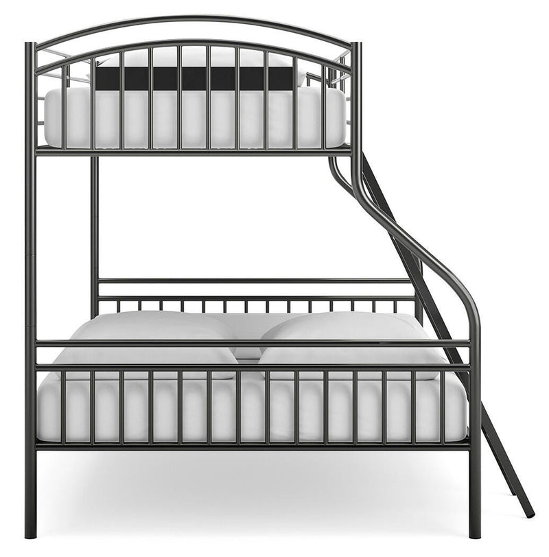 Lanceburg Gray Twin over Full Bunk Bed with Ladder - PCB400-56