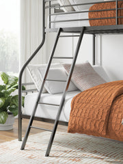 Lanceburg Gray Twin over Full Bunk Bed with Ladder - PCB400-56
