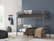 Lanceburg Gray Twin over Twin Bunk Bed and 2 Mattresses - PCB400B1