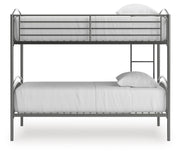 Lanceburg Gray Twin over Twin Bunk Bed and 2 Mattresses - PCB400B1