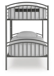 Lanceburg Gray Twin over Twin Bunk Bed and 2 Mattresses - PCB400B1