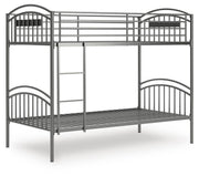 Lanceburg Gray Twin over Twin Bunk Bed with Ladder - PCB400-59