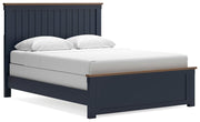 Landocken Brown/Blue Queen Panel Bed, Dresser and Mirror - B414B11