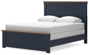 Landocken Brown/Blue Queen Panel Bed, Dresser and Mirror - B414B11