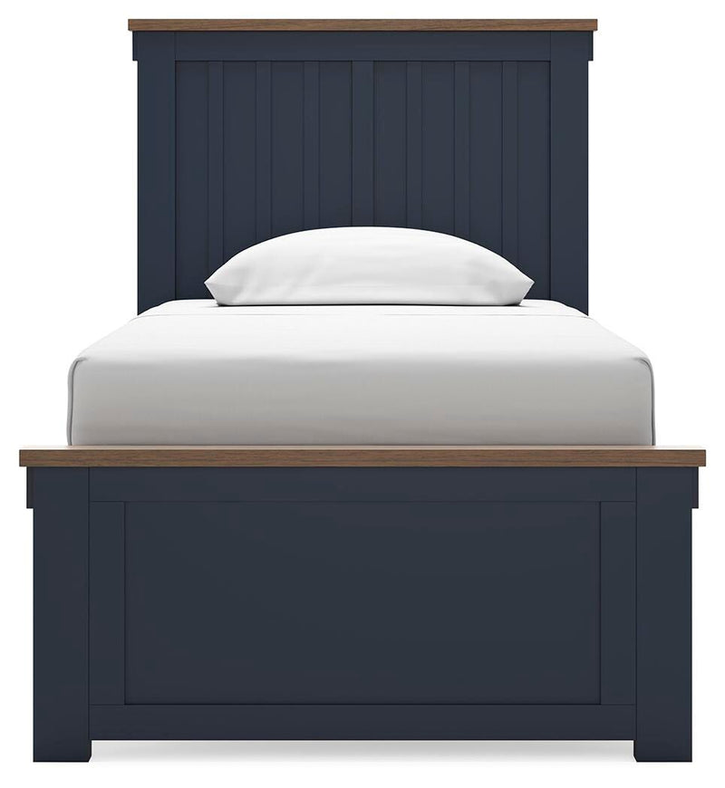 Landocken Brown/Blue Twin Panel Bed, Dresser, Chest and Nightstand - B414B20