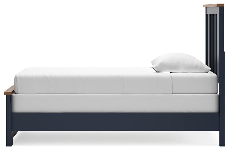Landocken Brown/Blue Twin Panel Bed, Dresser, Chest and Nightstand - B414B20