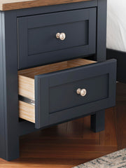 Landocken Brown/Blue Twin Panel Bed, Dresser, Chest and Nightstand - B414B20