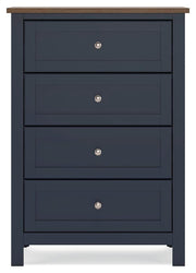 Landocken Brown/Blue Twin Panel Bed, Dresser, Chest and Nightstand - B414B20