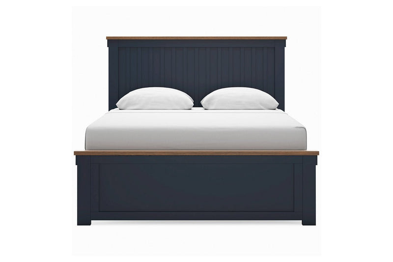 Landocken Brown/Blue Queen Panel Bed - Gate FurnitureQueen Bed
