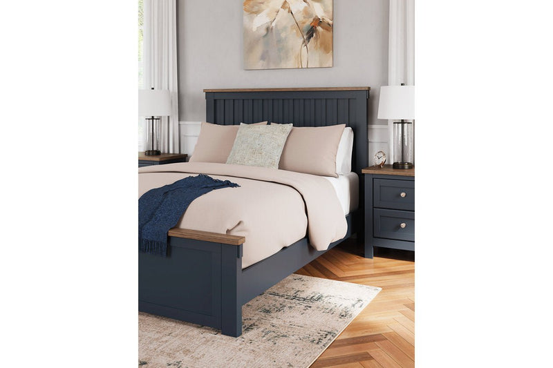 Landocken Brown/Blue Queen Panel Bed - Gate FurnitureQueen Bed