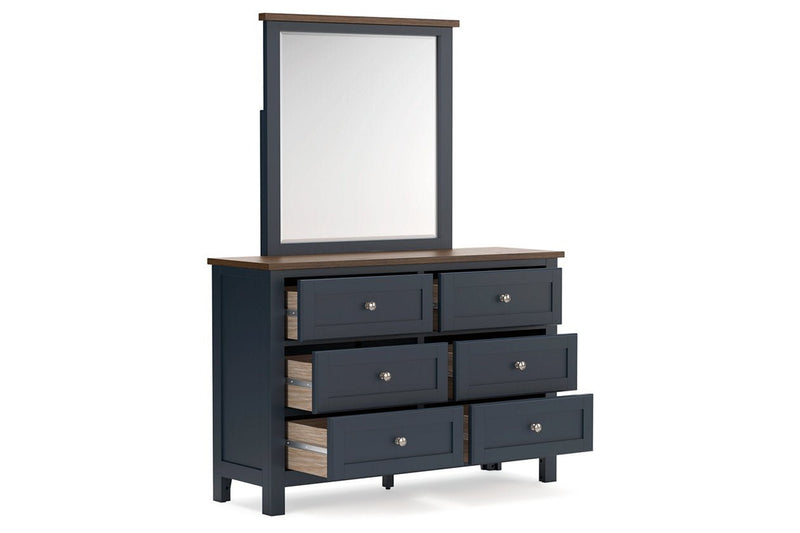 Landocken Brown/Blue Youth Panel Bedroom Set - Gate FurnitureYouth Bedroom Set