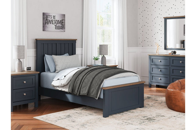 Landocken Brown/Blue Youth Panel Bedroom Set - Gate FurnitureYouth Bedroom Set
